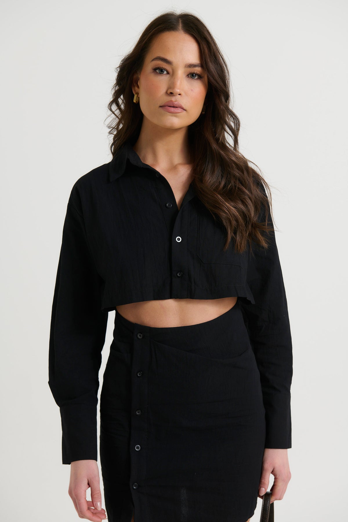 Dallas Shirt Dress Black - FINAL SALE