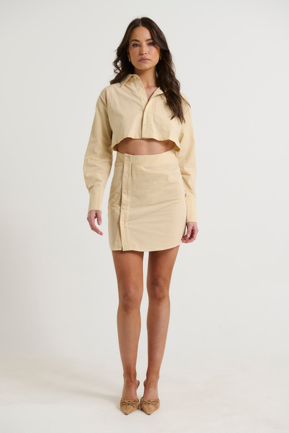 Dallas Shirt Dress Beige - FINAL SALE