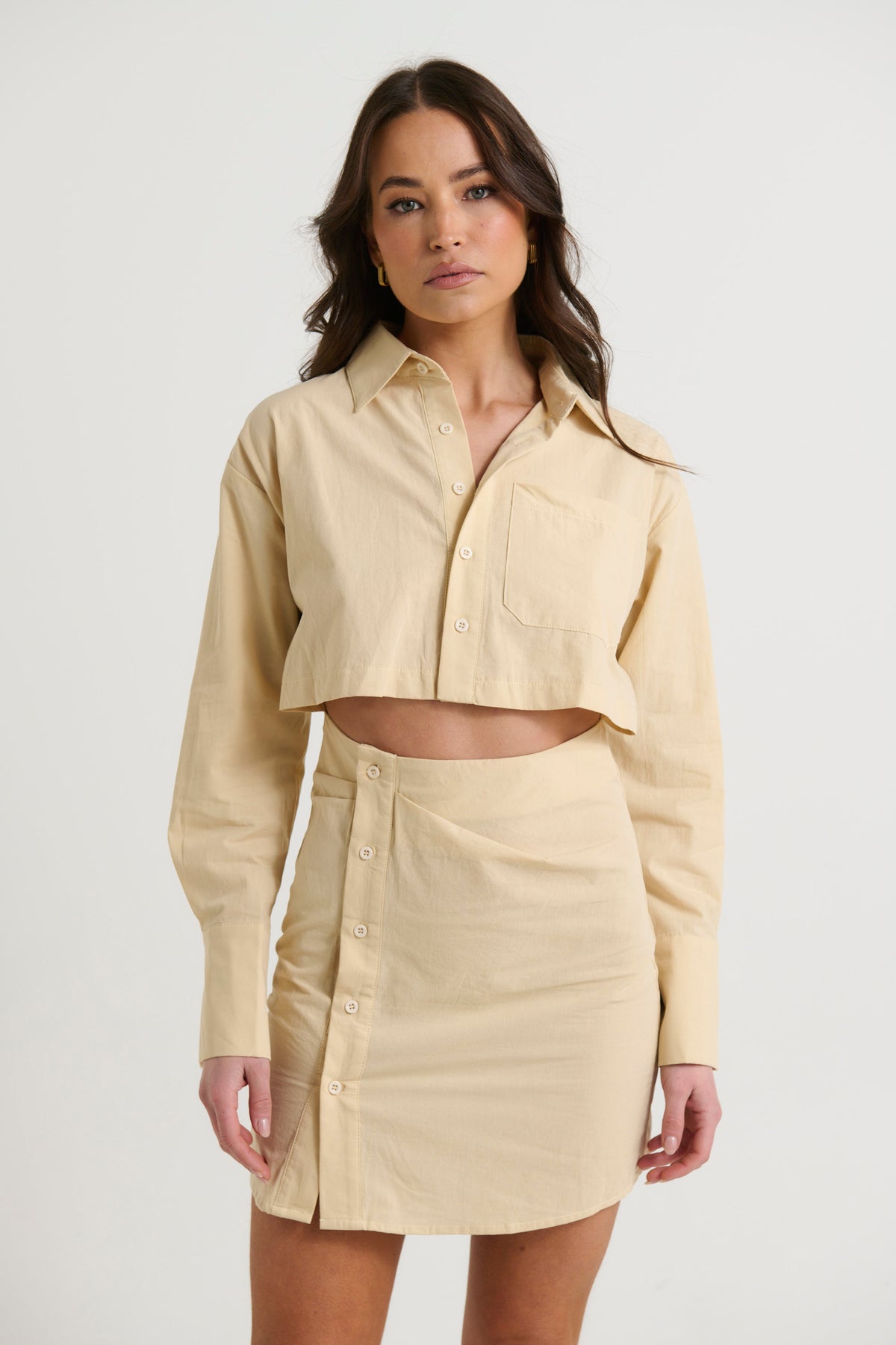 Dallas Shirt Dress Beige - FINAL SALE