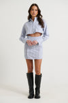 Dallas Shirt Dress Blue/White Stripe - FINAL SALE