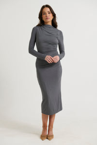 Bianca Midi Dress Charcoal - FINAL SALE