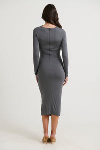 Bianca Midi Dress Charcoal - FINAL SALE