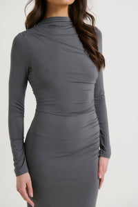 Bianca Midi Dress Charcoal - FINAL SALE