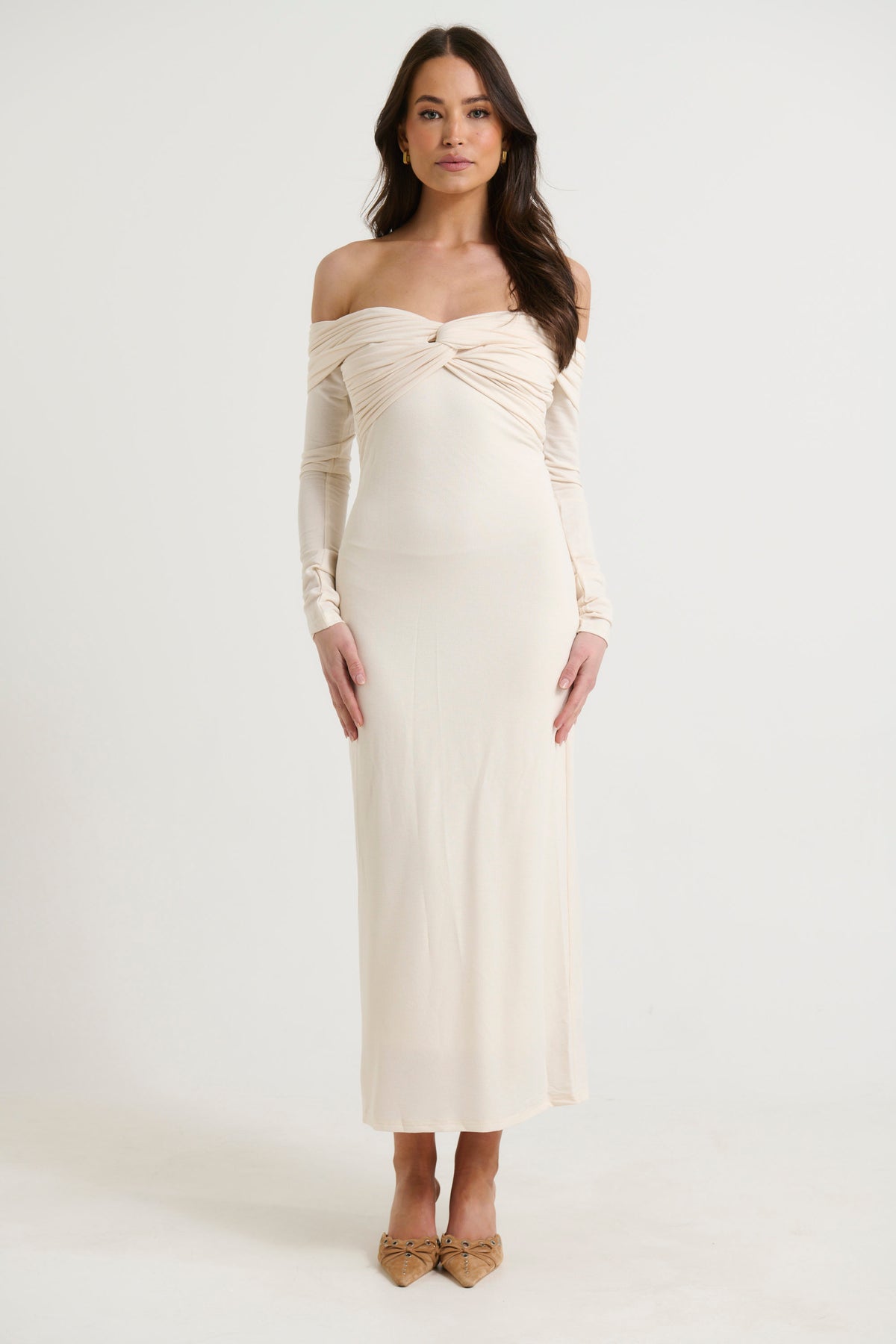 Jasmine Midi Dress Bone