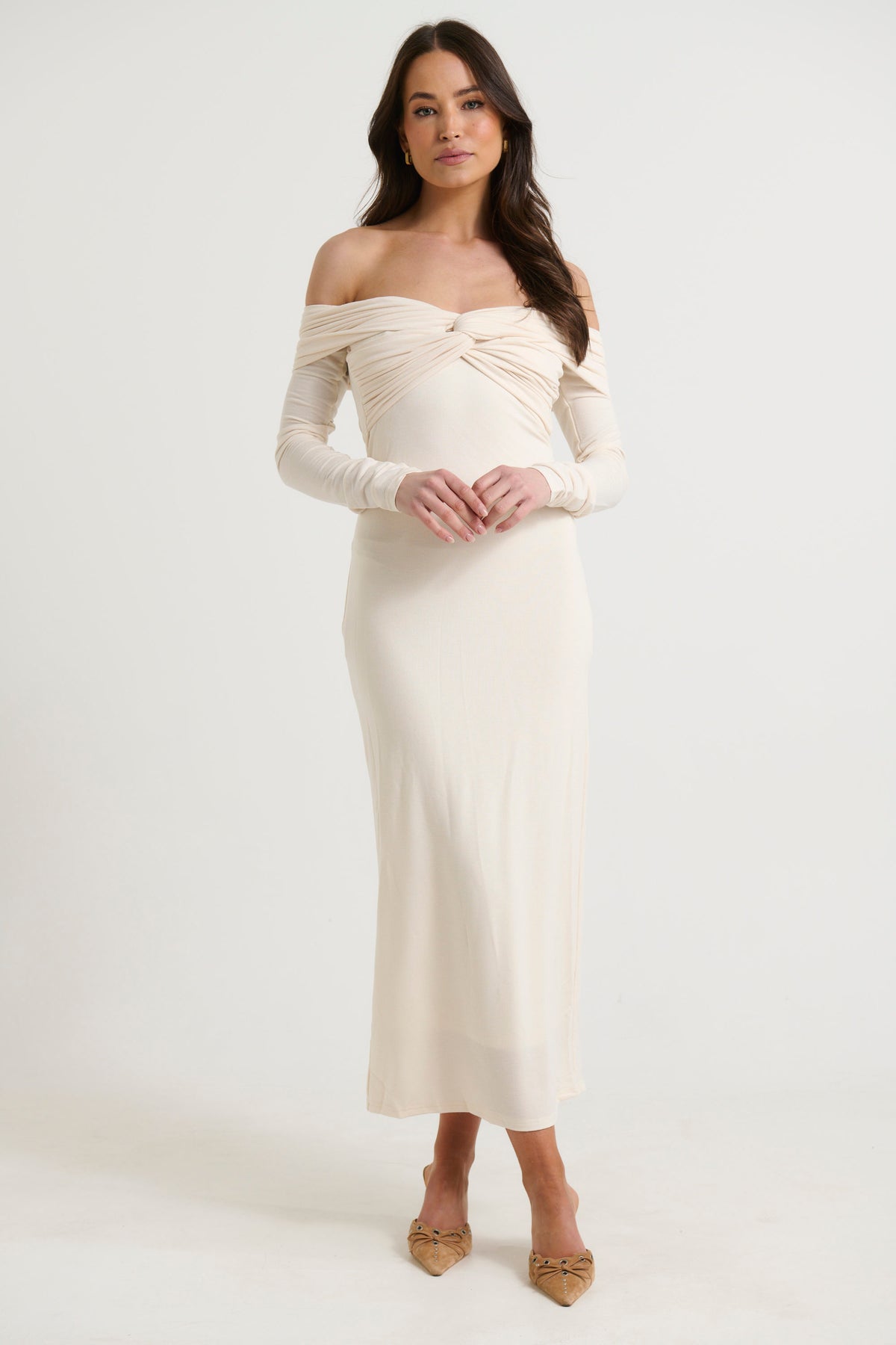 Jasmine Midi Dress Bone