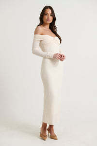 Jasmine Midi Dress Bone