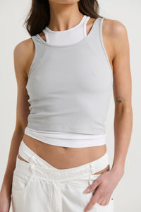 Abbey Layered Tank Grey