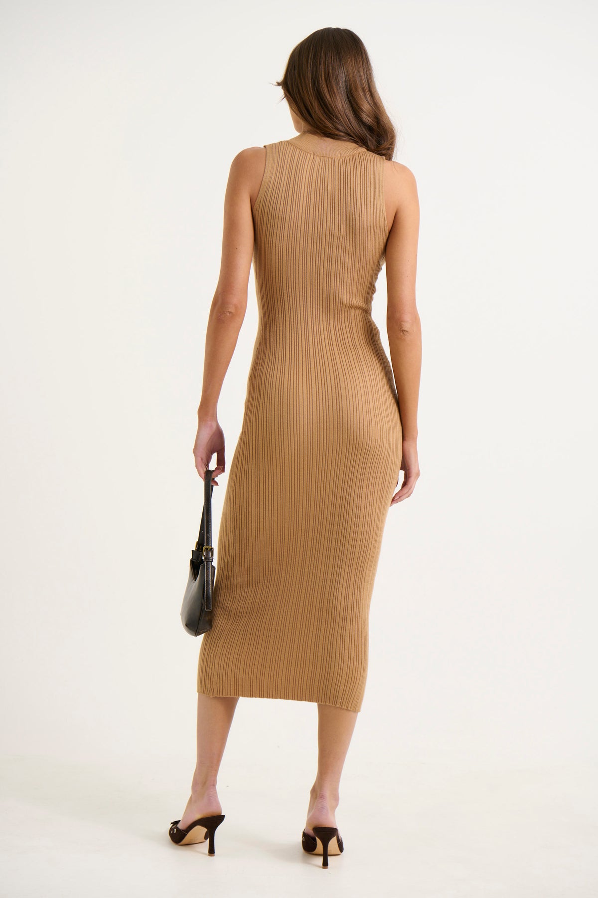 Rapsody Midi Dress Tan - FINAL SALE