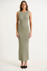 Alessia Ribbed Dress Sage