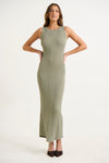 Alessia Ribbed Dress Sage