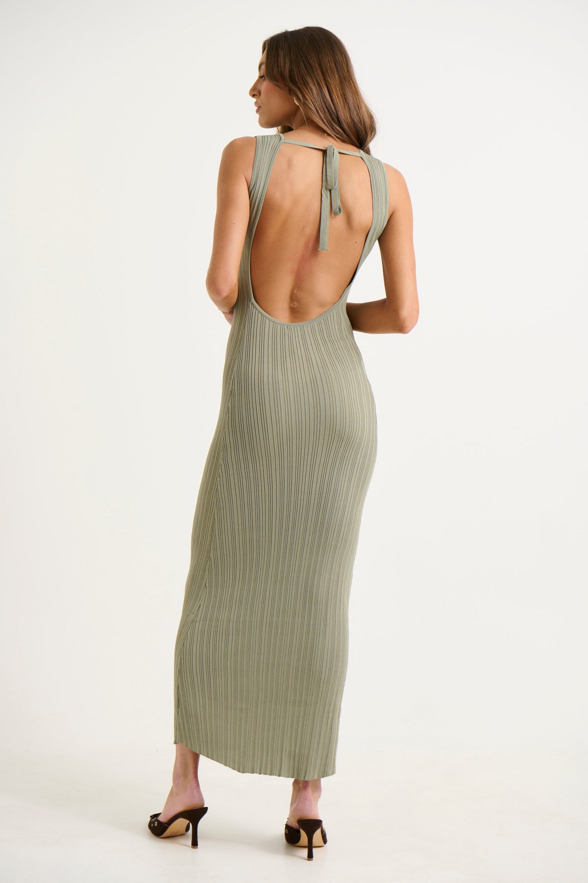 Alessia Ribbed Dress Sage