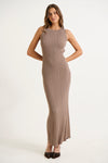 Alessia Ribbed Dress Mocha - FINAL SALE