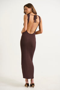 Alessia Ribbed Dress Choc