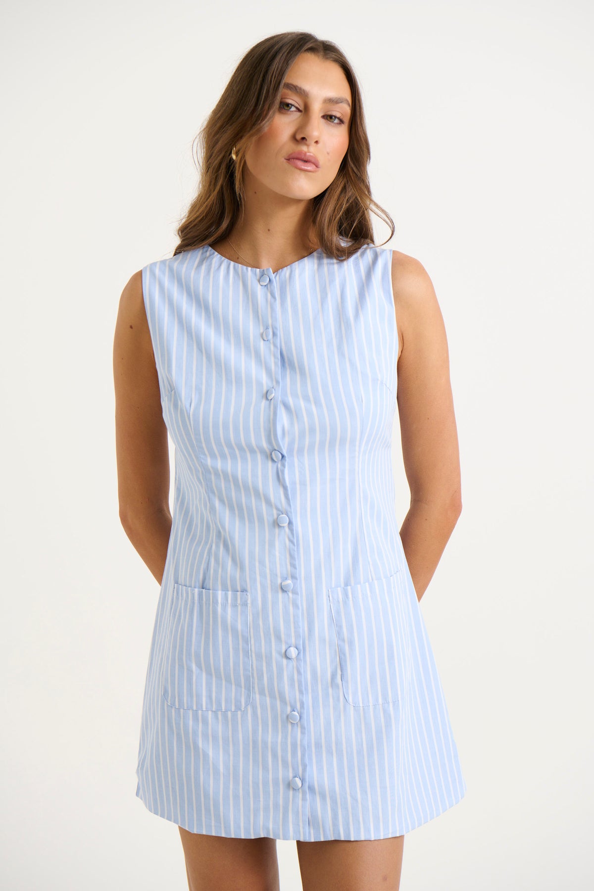 Alia Dress Blue Stripe