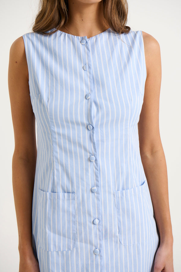 Alia Dress Blue Stripe