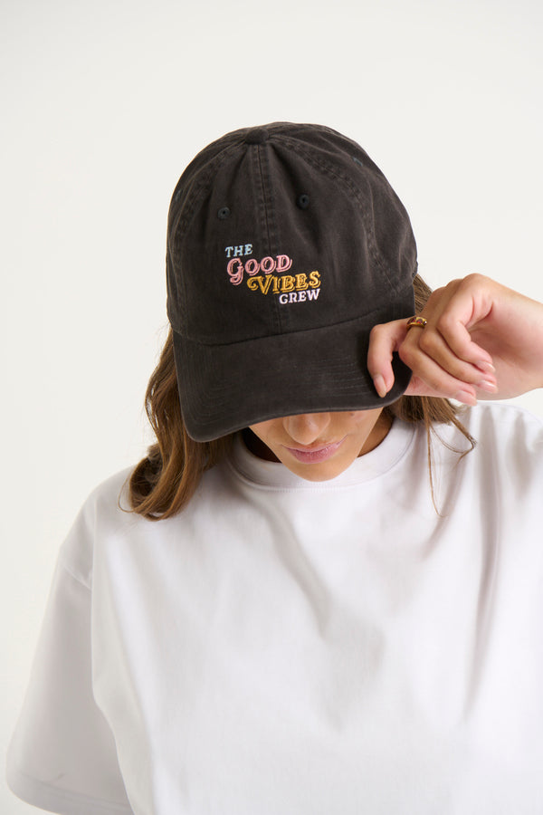 Good Vibes Ball Park Cap Charcoal