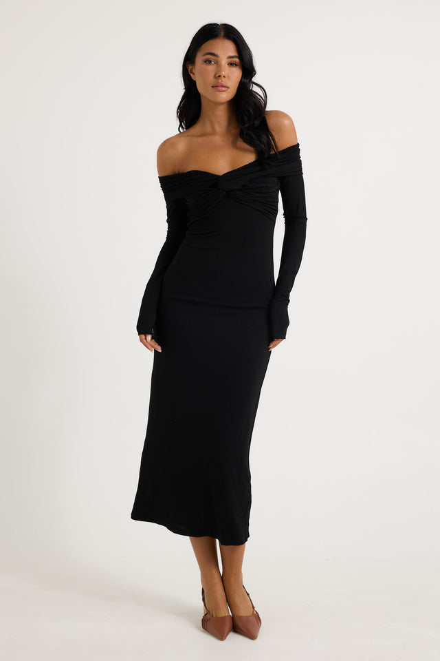 Jasmine Midi Dress Black