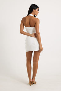 Hunter Halter Dress White