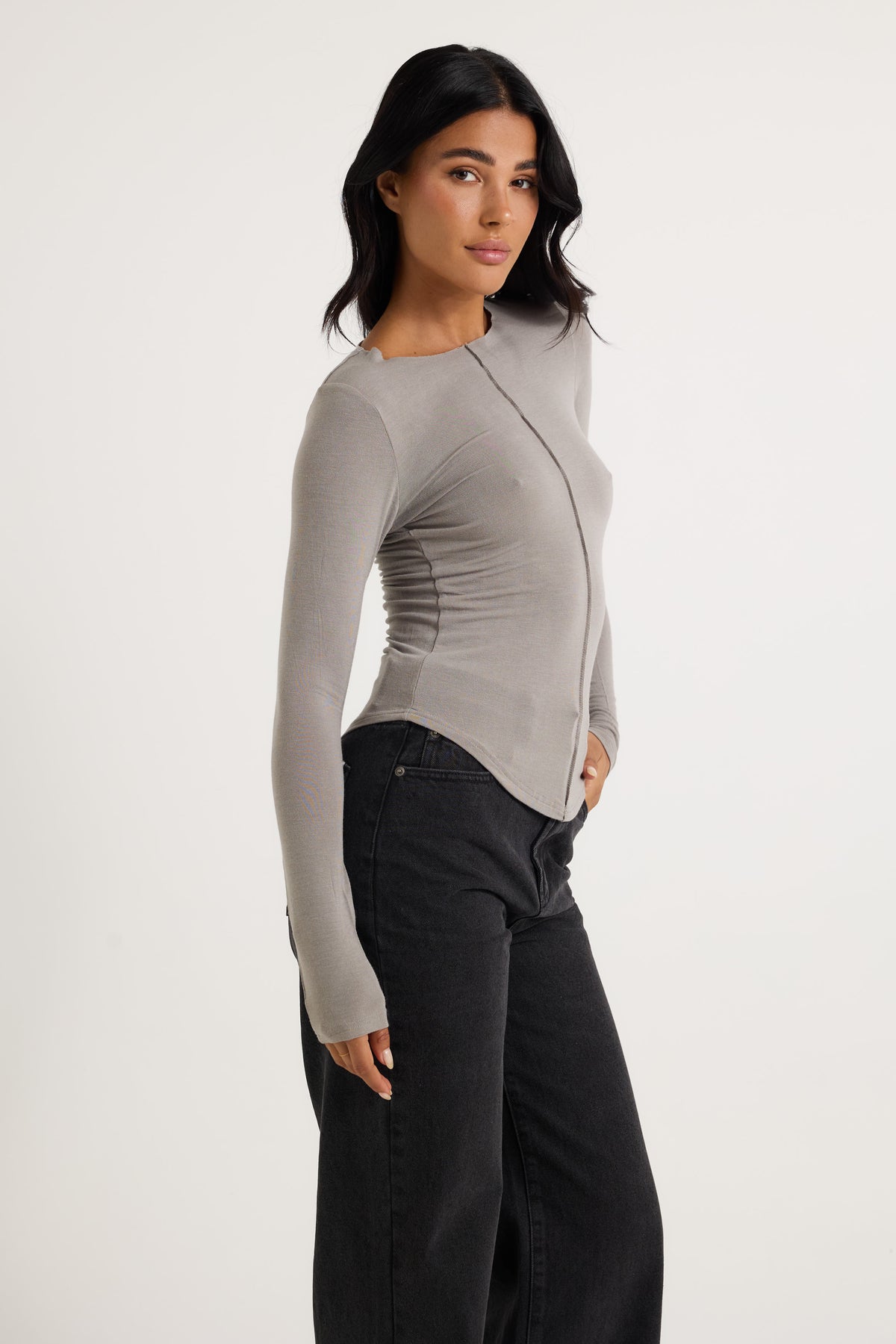 Anisa Top Dove Grey