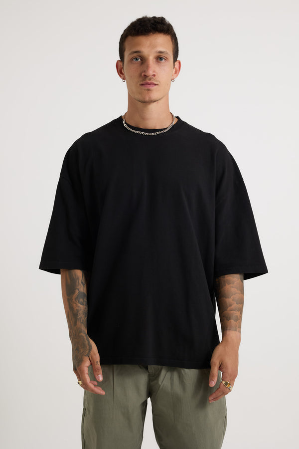 Ruben Cotton Pique Tee Black