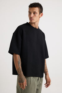 Colin Waffle Texture Tee Black