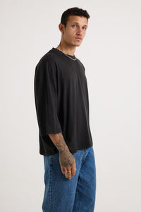 Three Quarter Sleeve Tee Black