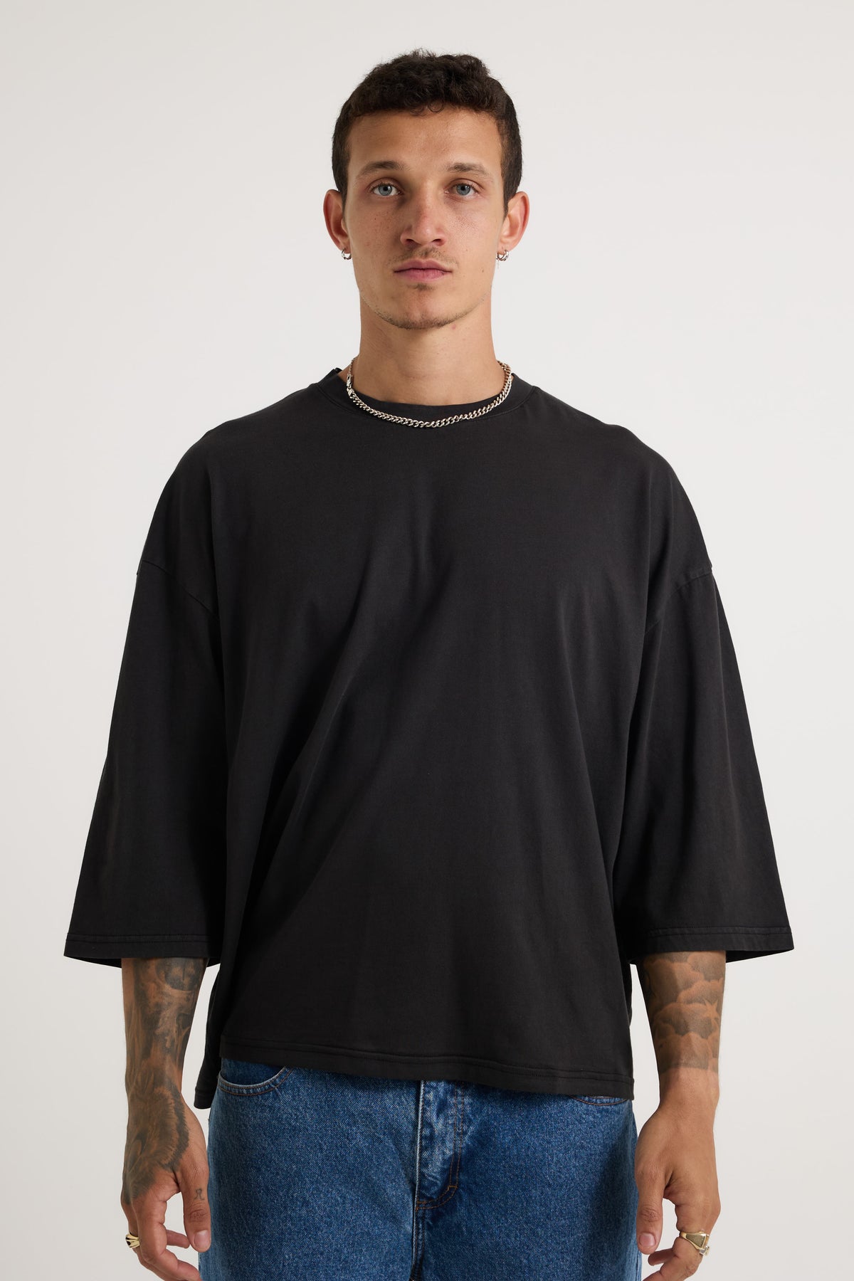 Three Quarter Sleeve Tee Black