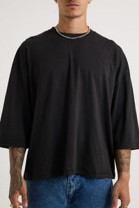 Three Quarter Sleeve Tee Black