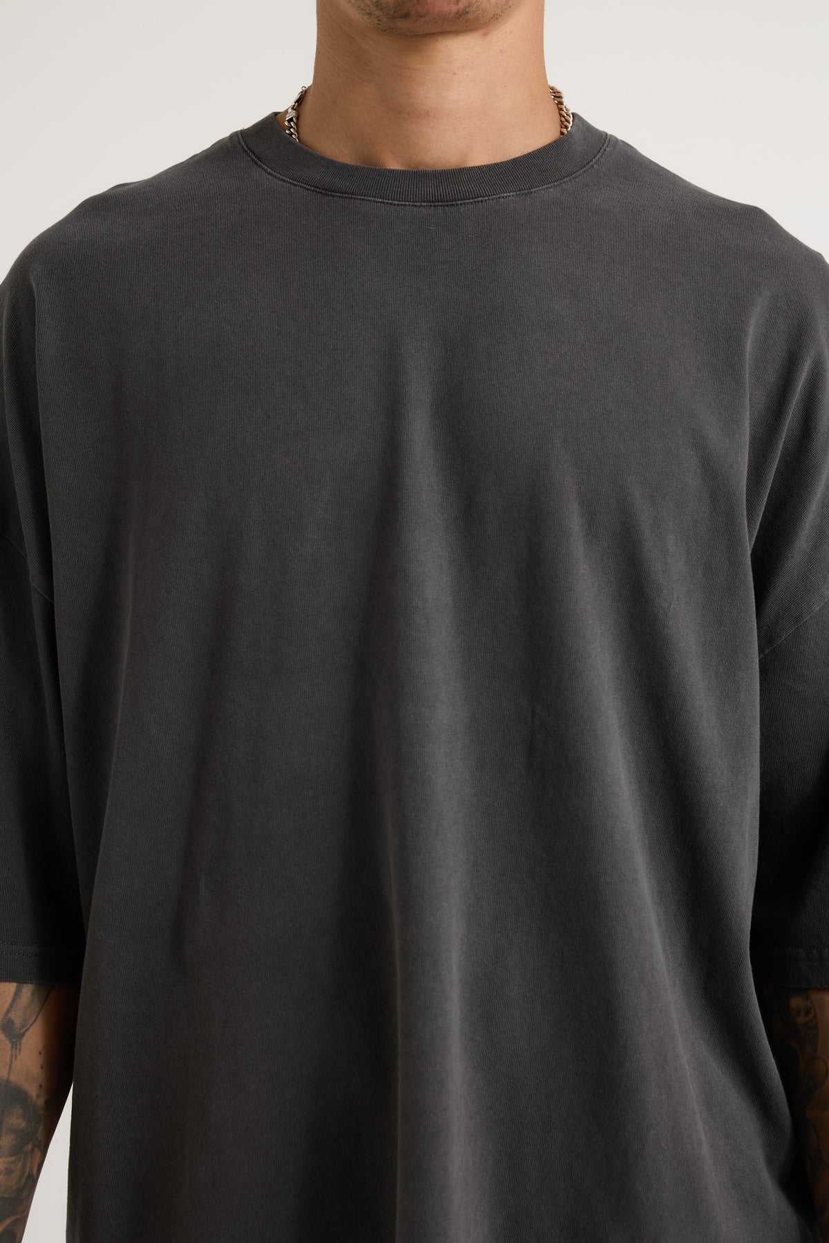 Miller Drop Shoulder Box Tee Charcoal