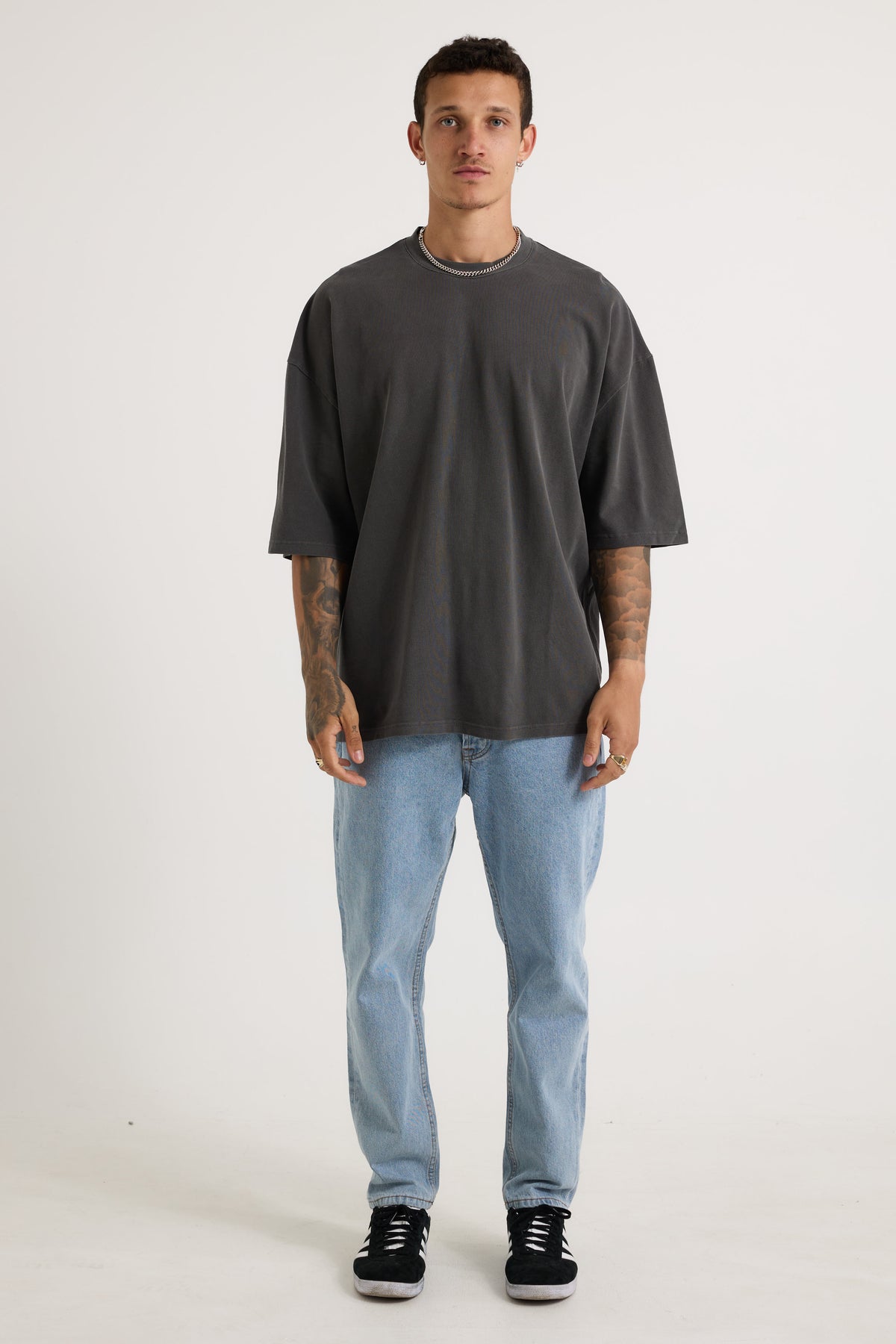 Ruben Cotton Pique Tee Charcoal