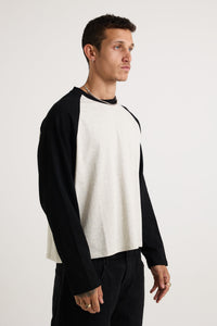 Crop Box Raglan Long Sleeve Black