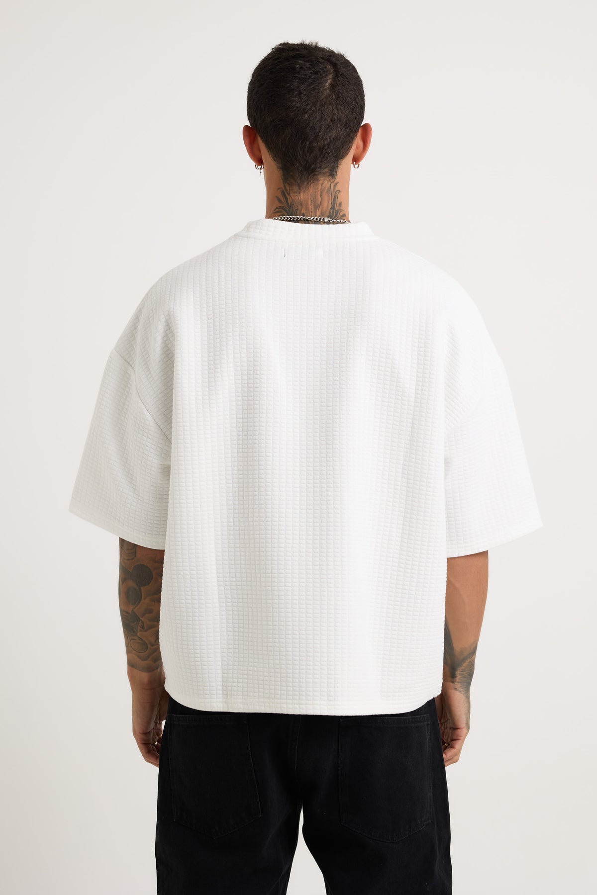 Colin Waffle Texture Tee White