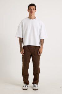 NTH Crop Box Tee Ribbed White