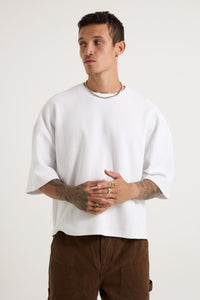 NTH Crop Box Tee Ribbed White