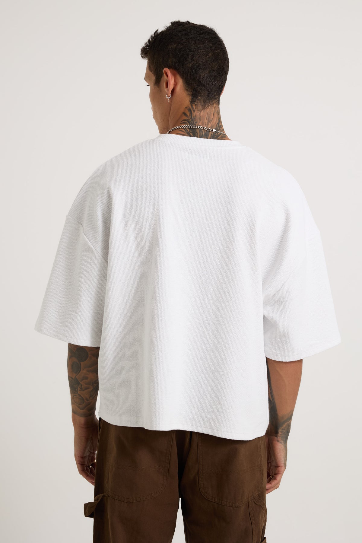 NTH Crop Box Tee Ribbed White