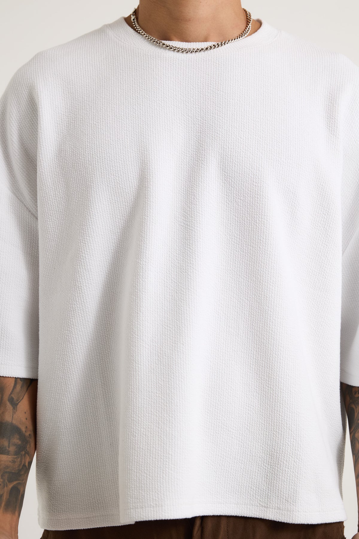 NTH Crop Box Tee Ribbed White