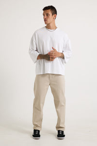 Three Quarter Sleeve Tee White