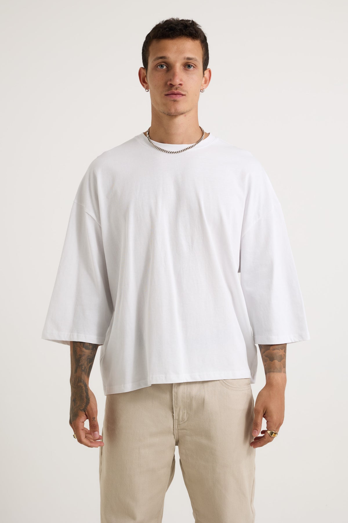 Three Quarter Sleeve Tee White