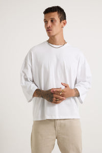 Three Quarter Sleeve Tee White