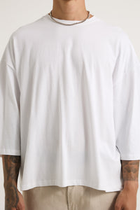 Three Quarter Sleeve Tee White