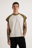 Raglan Crop Box Tank Khaki