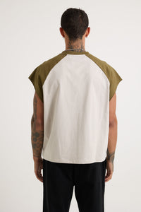 Raglan Crop Box Tank Khaki