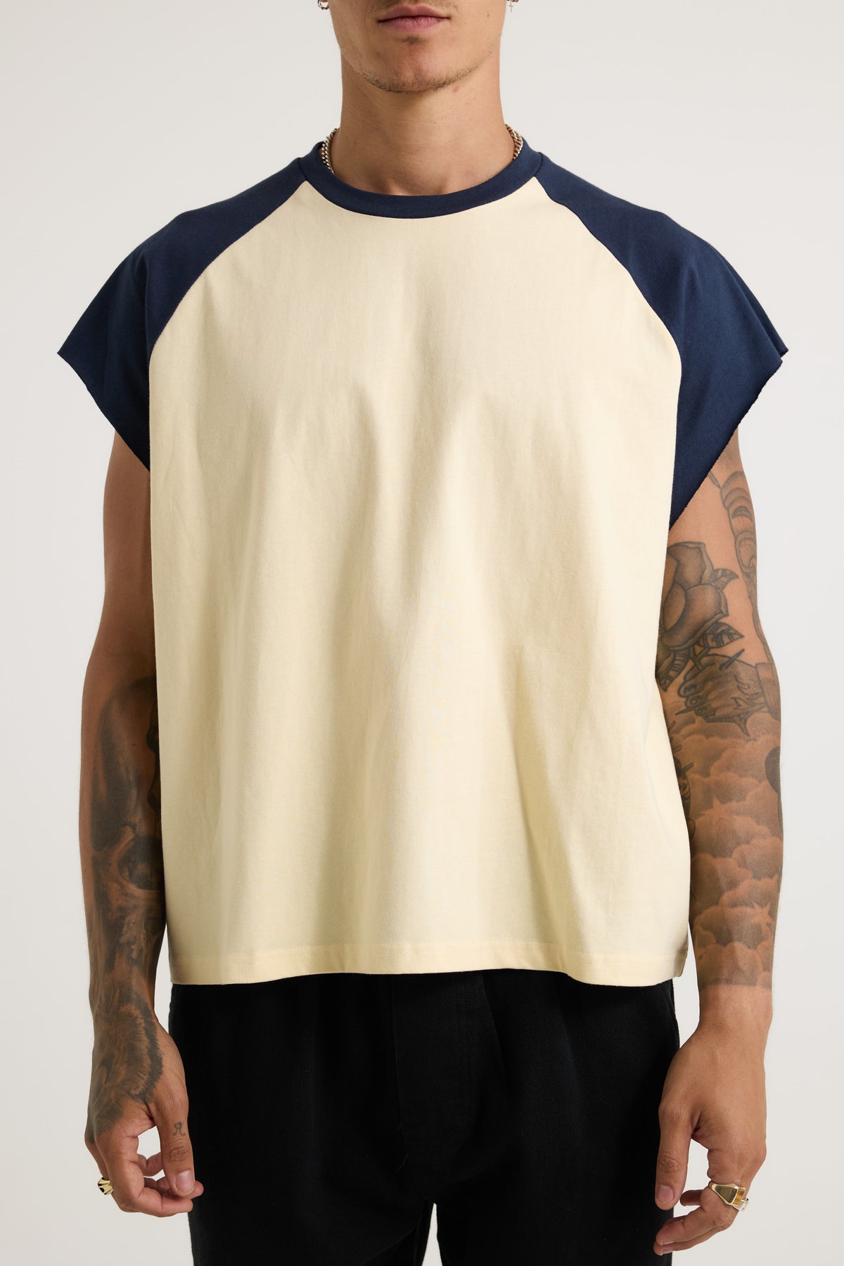 Raglan Crop Box Tank Midnight