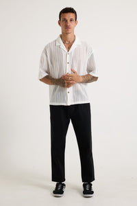 Raf Cropped Shirt Stitch White