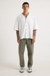 Raf Cropped Shirt Linen White