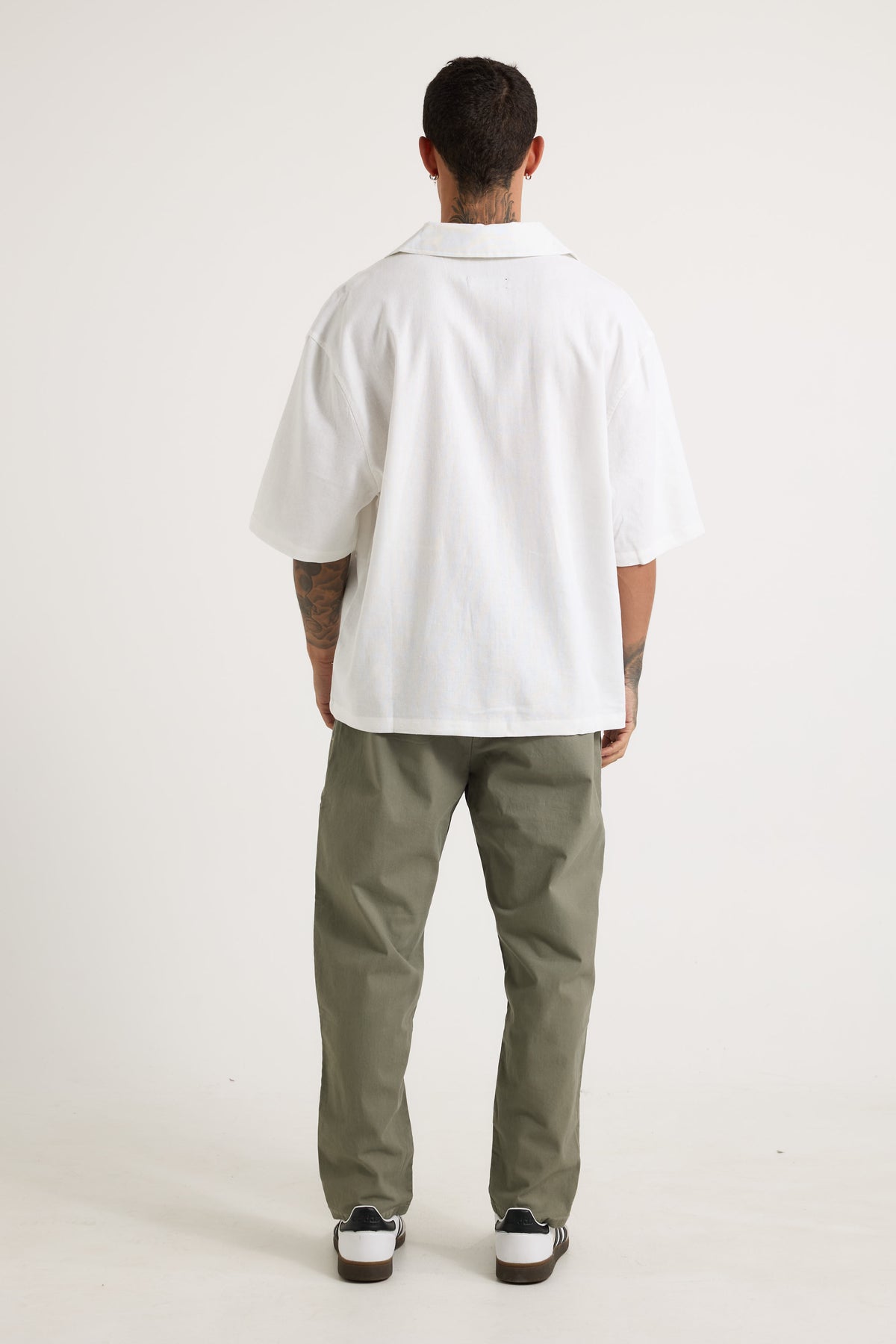 Raf Cropped Shirt Linen White