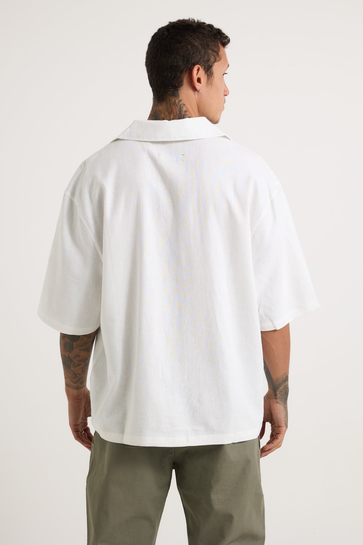 Raf Cropped Shirt Linen White