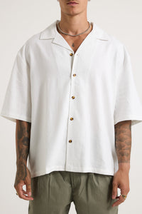 Raf Cropped Shirt Linen White