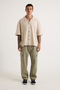 Raf Cropped Shirt Linen Oat