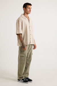 Raf Cropped Shirt Linen Oat